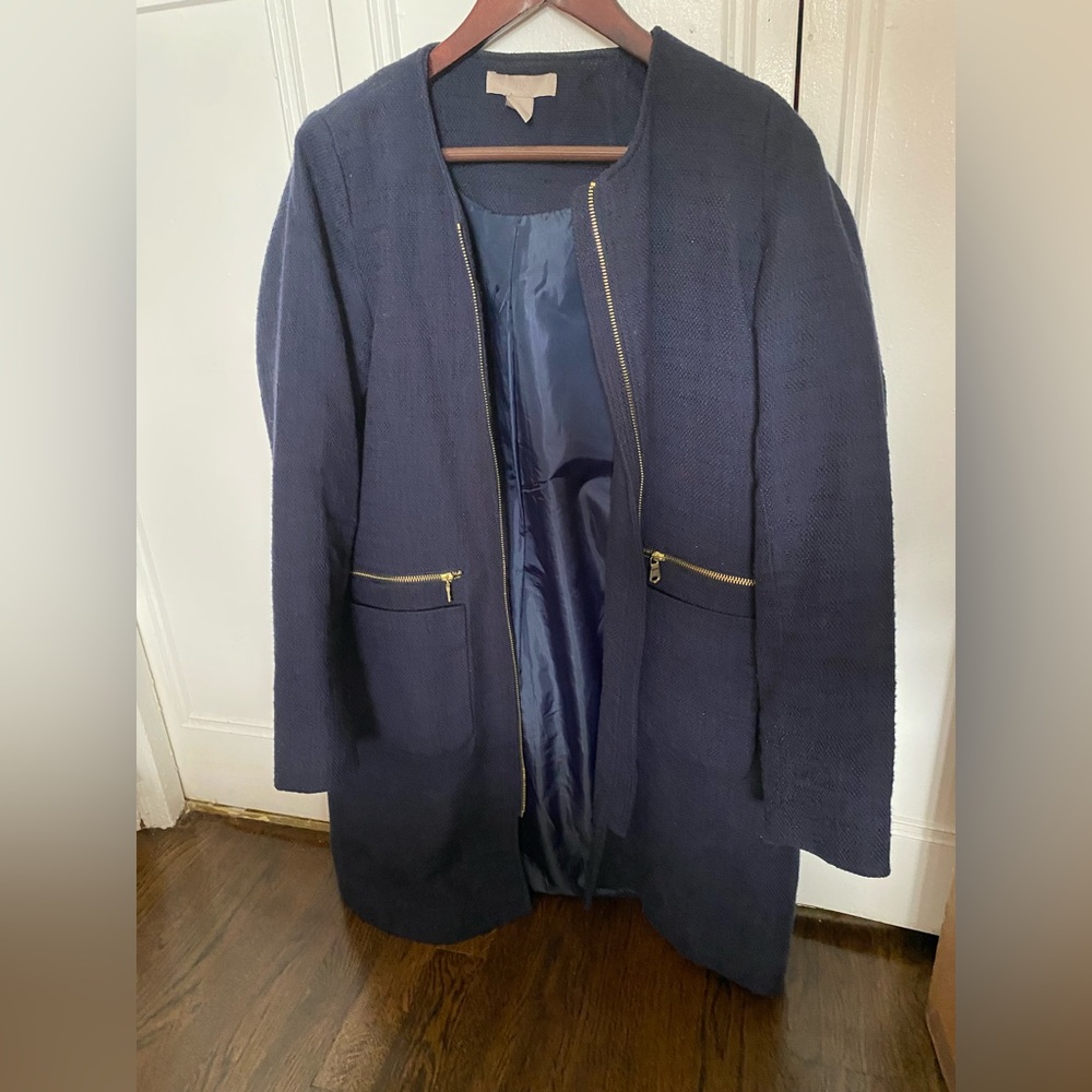 Blue pea coat
